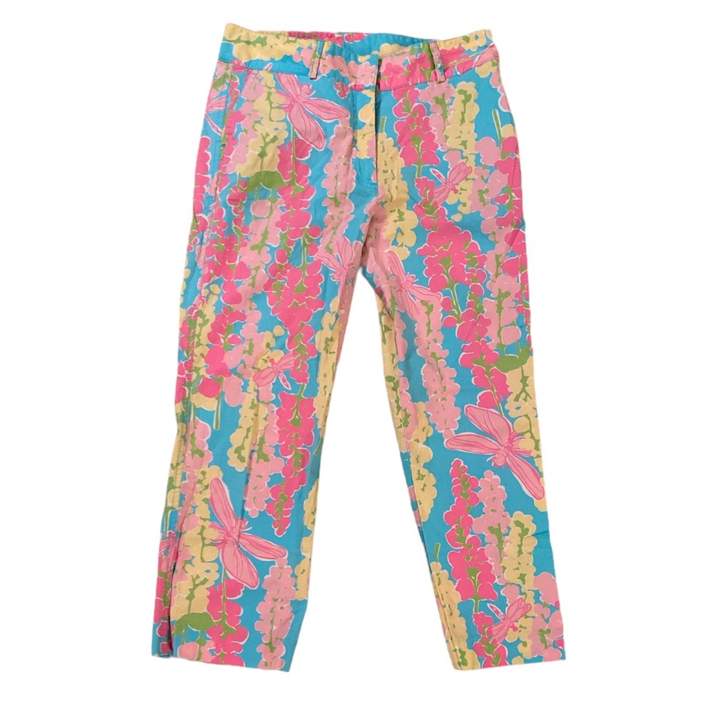 Lilly Pulitzer Vintage Snappy Dragon Floral Capri Pants - 6